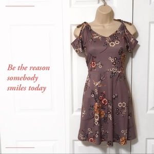 Off the shoulder purple dress